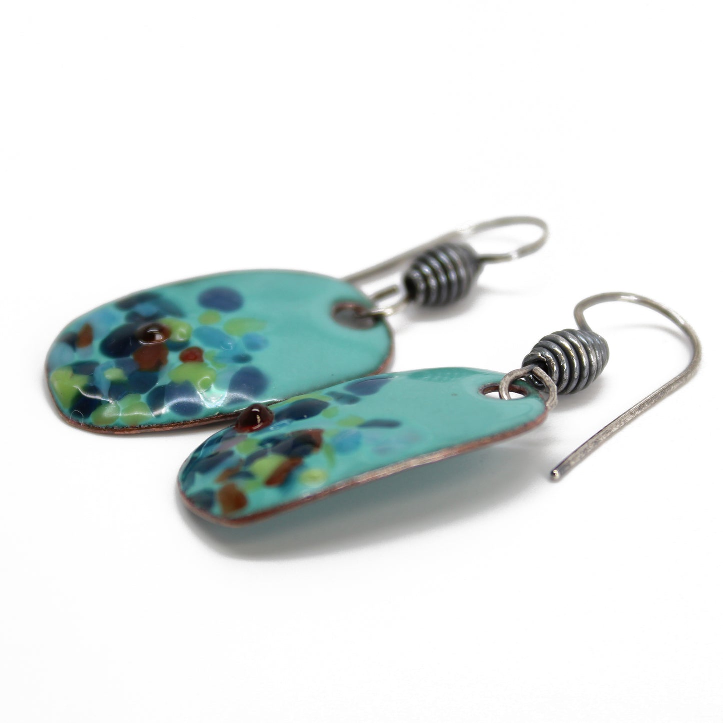 Blue Multi Color Enamel Earrings