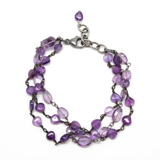 Multi Strand Purple Amethyst Bracelet