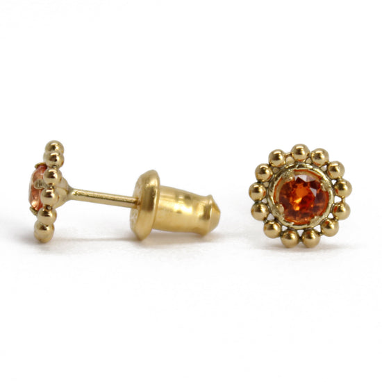 Padparadscha Gold Filled Stud Earrings