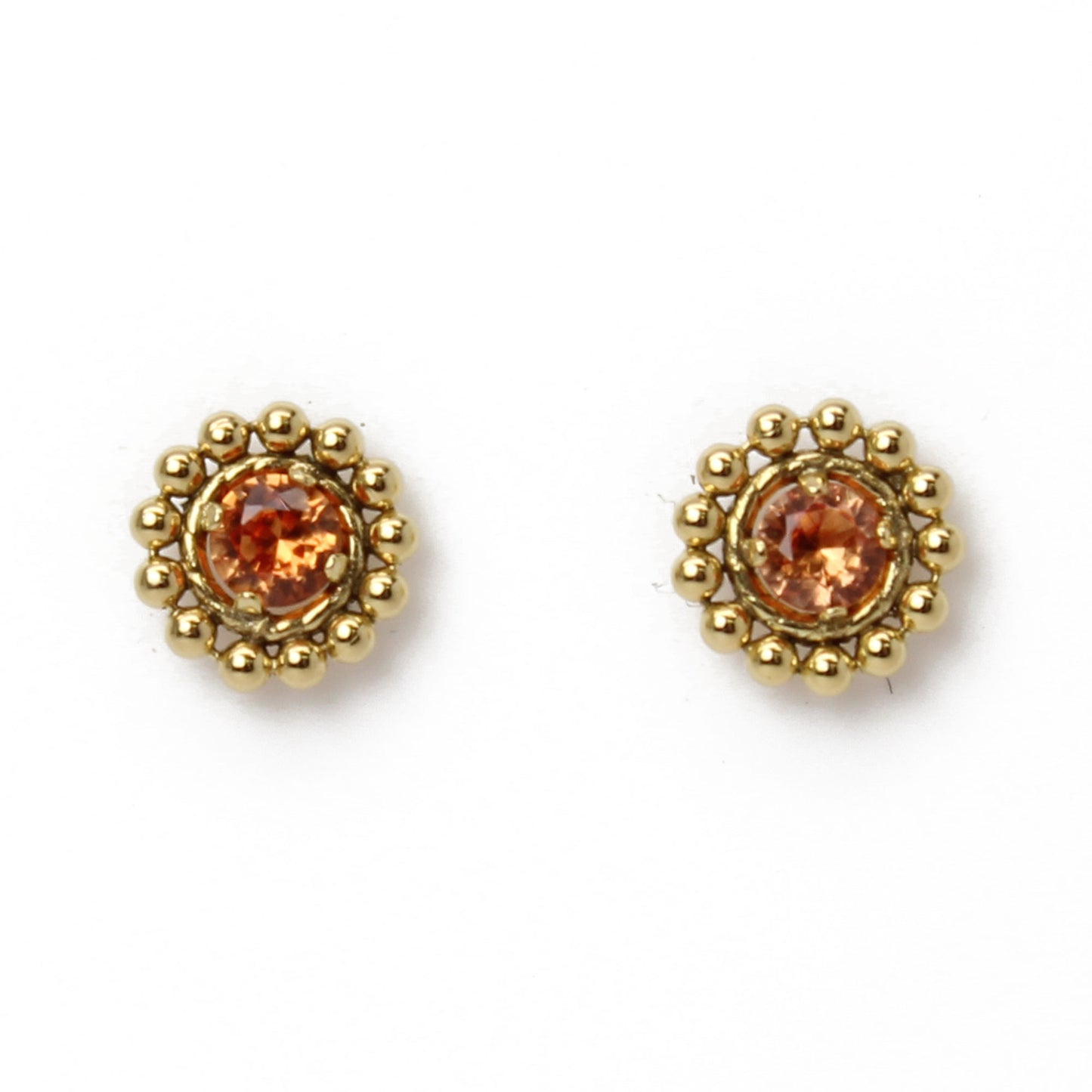 Padparadscha Gold Filled Stud Earrings