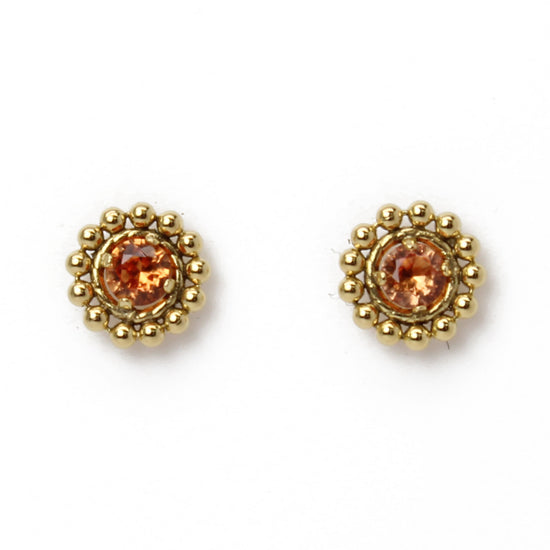 Padparadscha Gold Filled Stud Earrings
