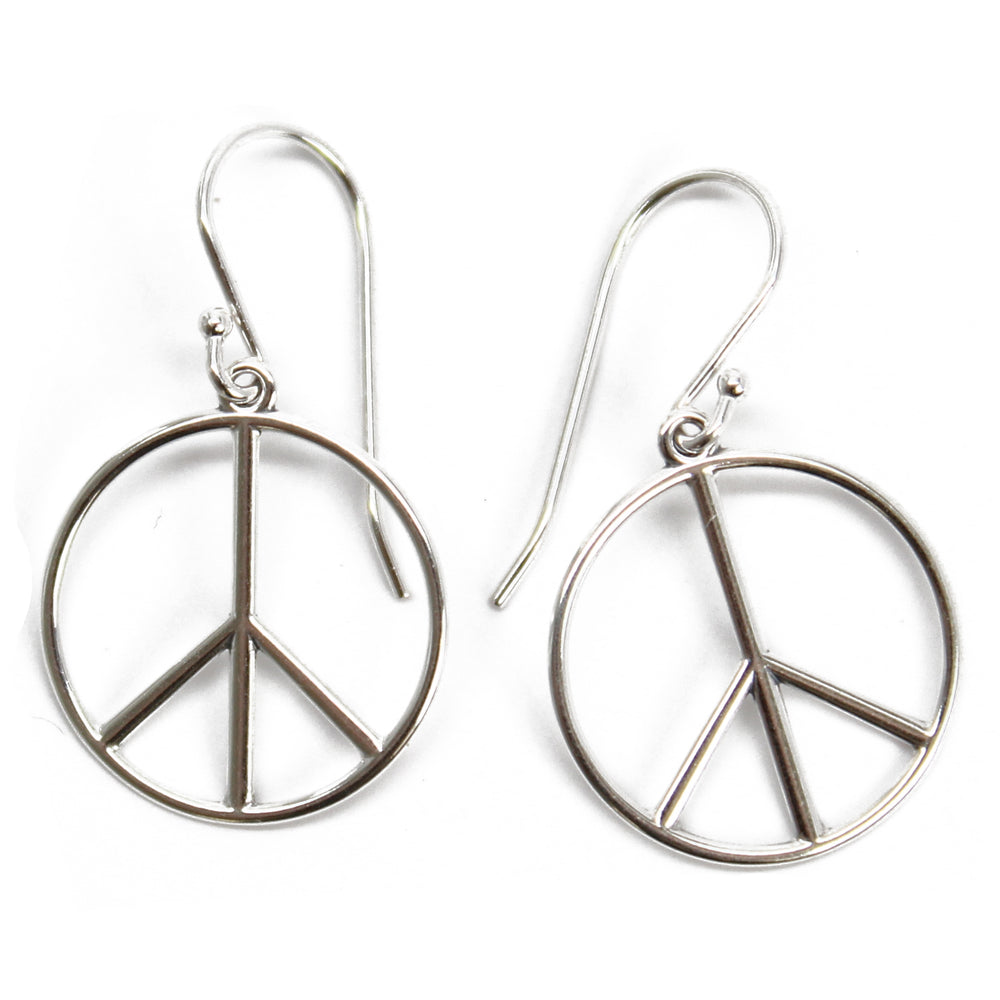 
                      
                        Peace Sign Earrings in Sterling Silver
                      
                    