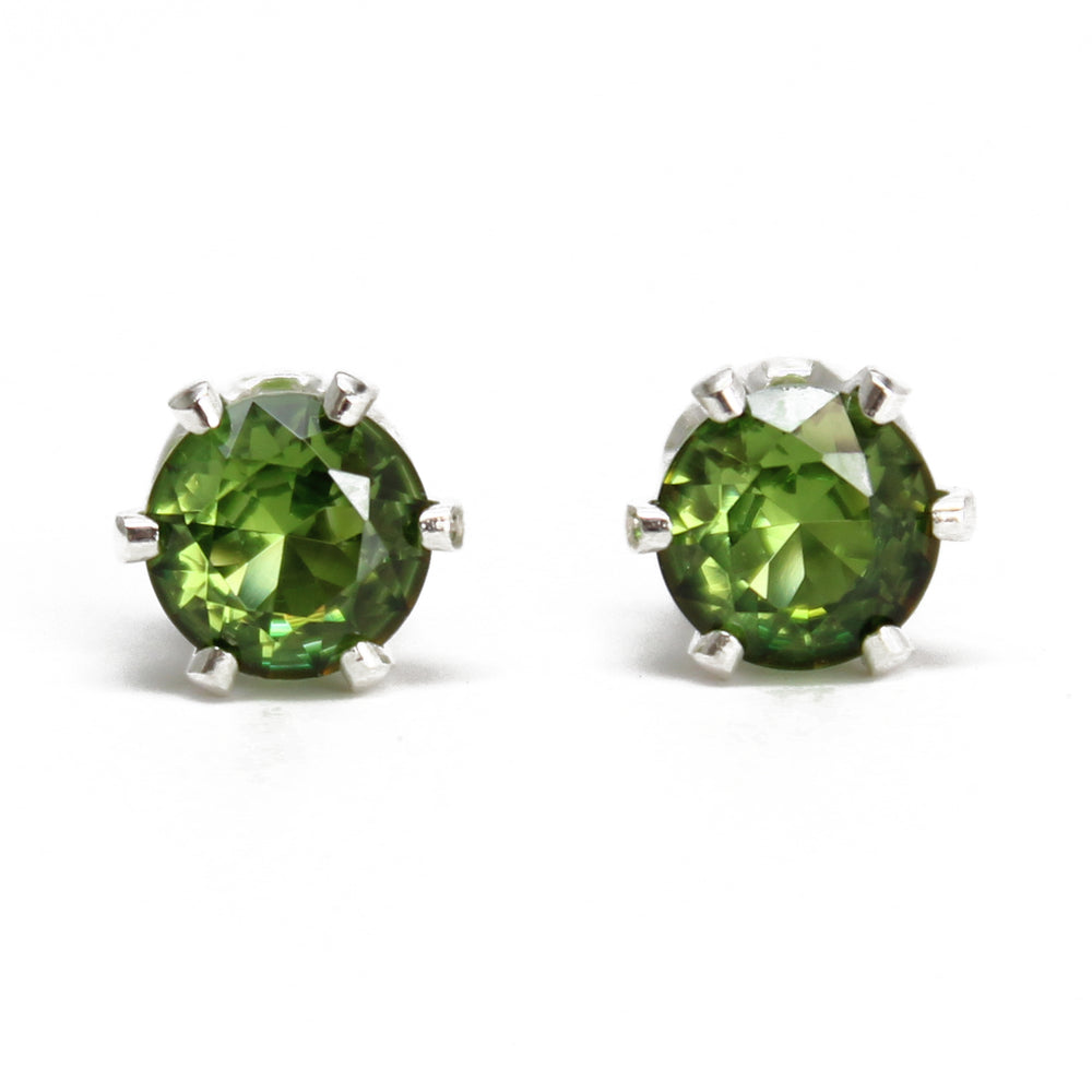 
                      
                        6mm Prong Set Simulated Peridot Stud Earrings in Sterling Silver
                      
                    