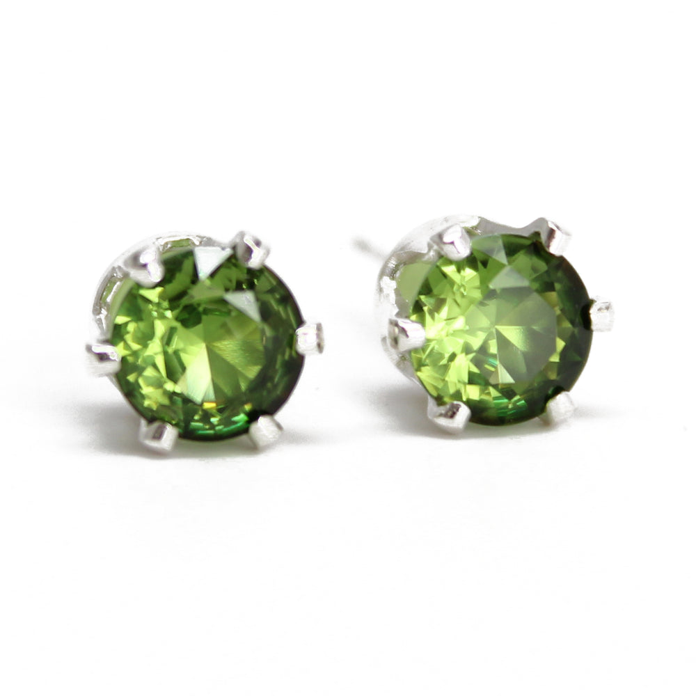 
                      
                        6mm Prong Set Simulated Peridot Stud Earrings in Sterling Silver
                      
                    