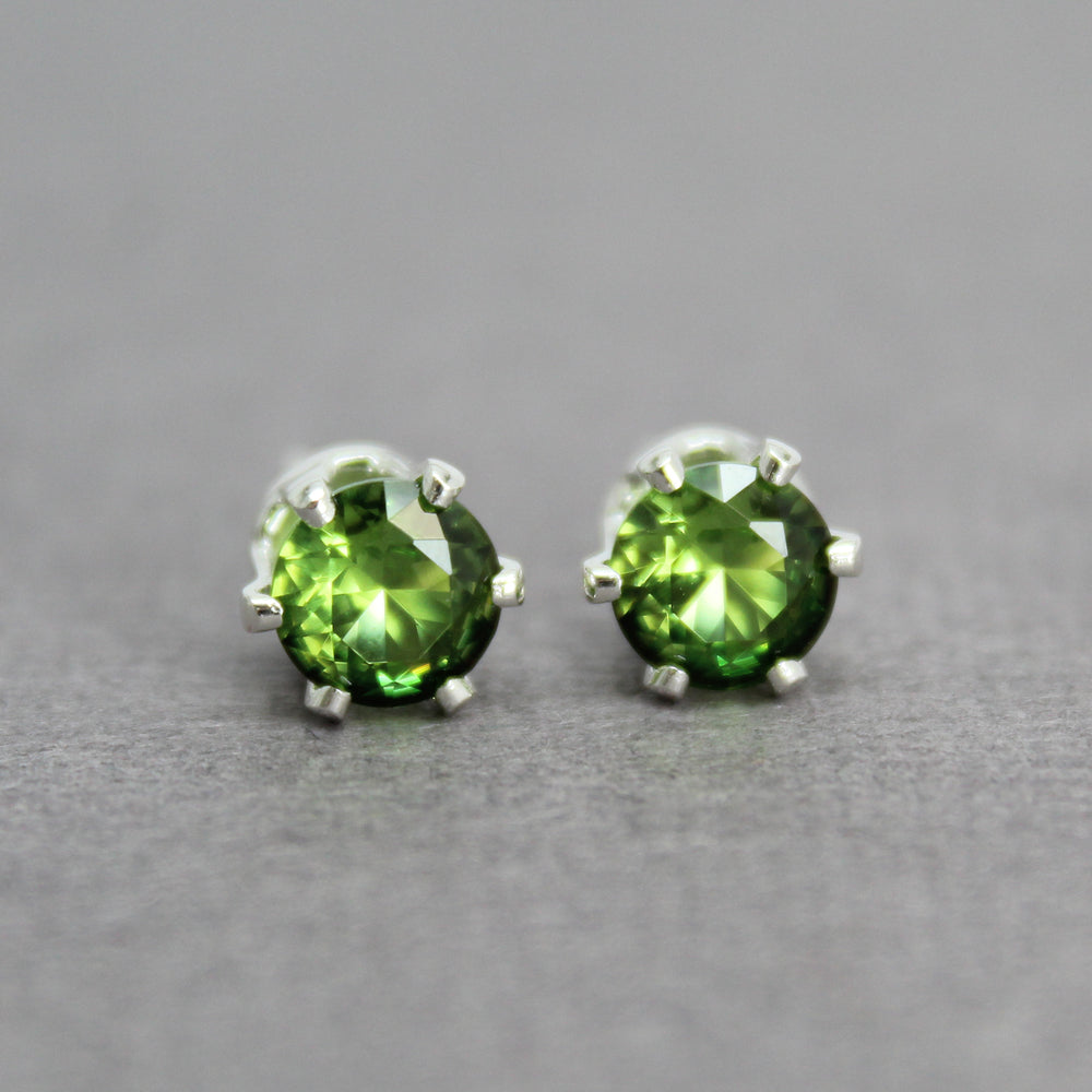 
                      
                        6mm Prong Set Simulated Peridot Stud Earrings in Sterling Silver
                      
                    