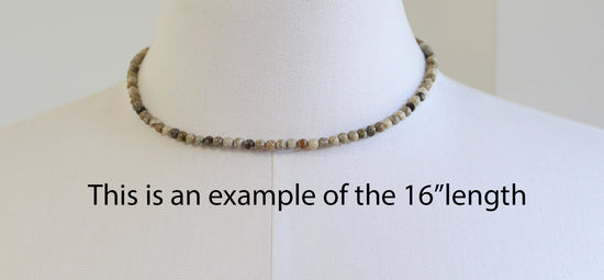 Petoskey Coral Bead Necklace Strand, Small 4mm Brown Stone Beaded Necklace