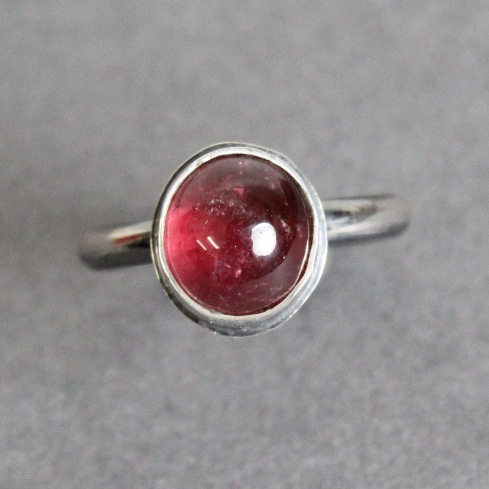 
                      
                        Pink Tourmaline Ring Bezel Set in Sterling Silver, 6.5 US
                      
                    