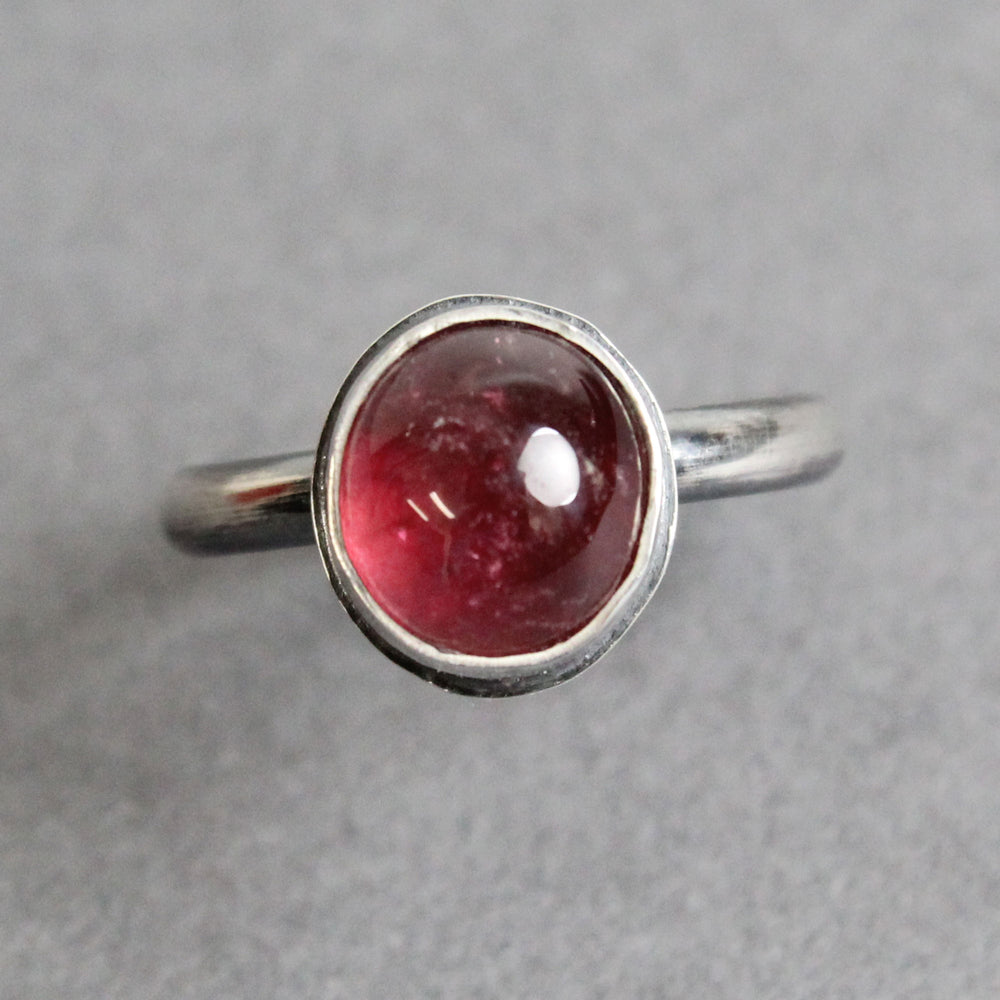 
                      
                        Pink Tourmaline Ring Bezel Set in Sterling Silver, 6.5 US
                      
                    