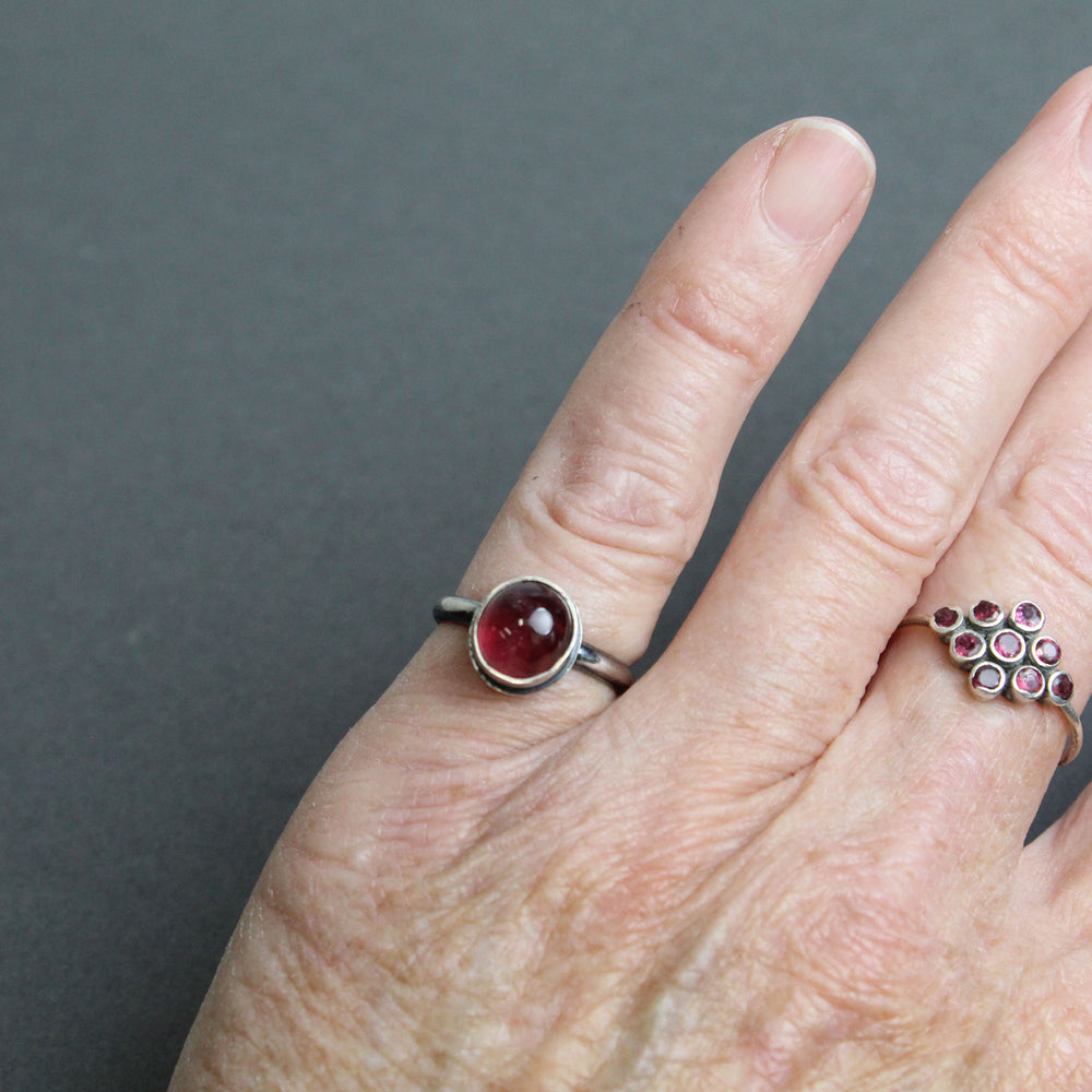 
                      
                        Pink Tourmaline Ring Bezel Set in Sterling Silver, 6.5 US
                      
                    