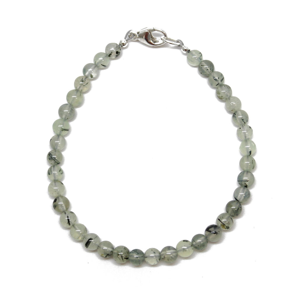 4mm Prehnite Bracelet with Lobster Clasp