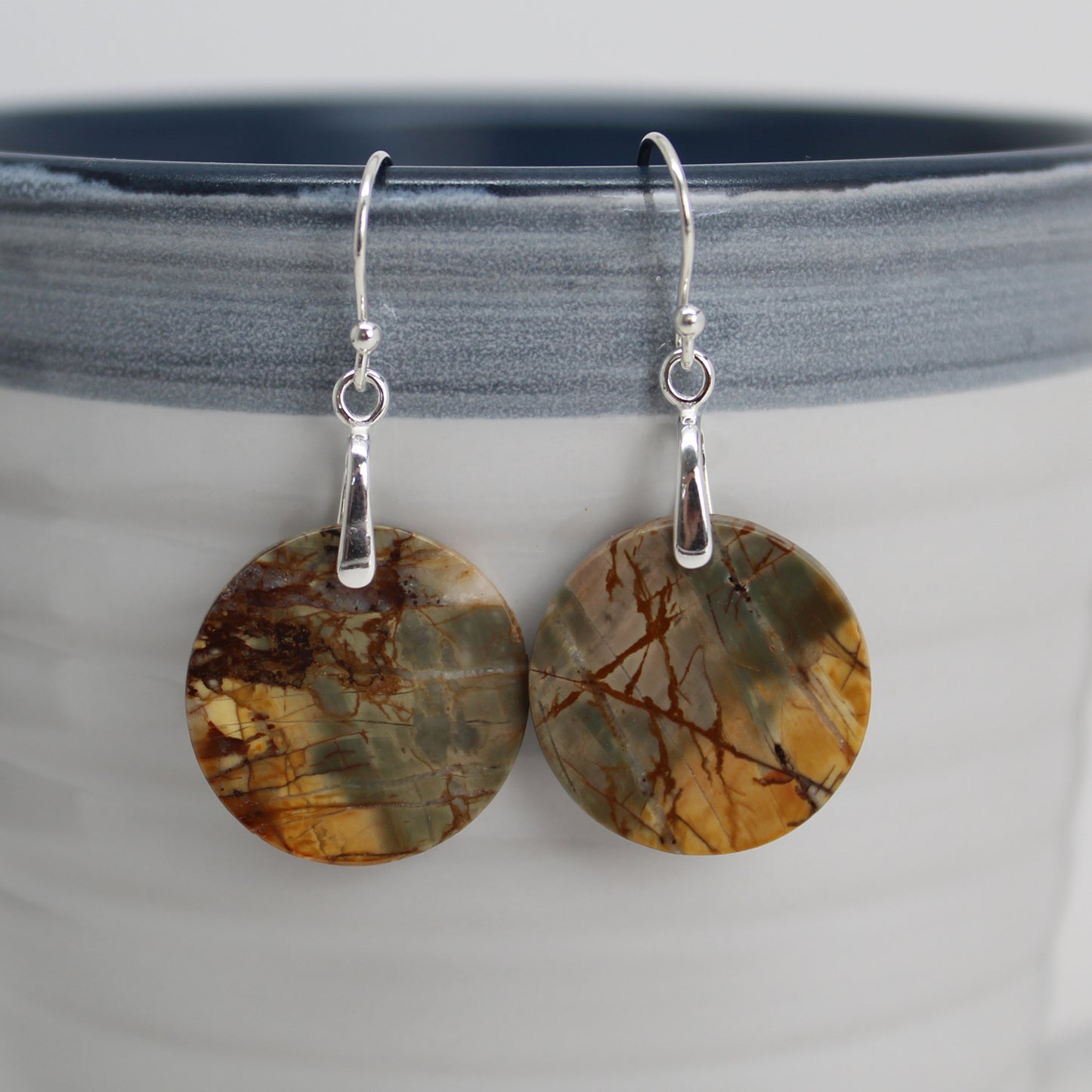 Red Creek Jasper Earrings in Sterling Silver