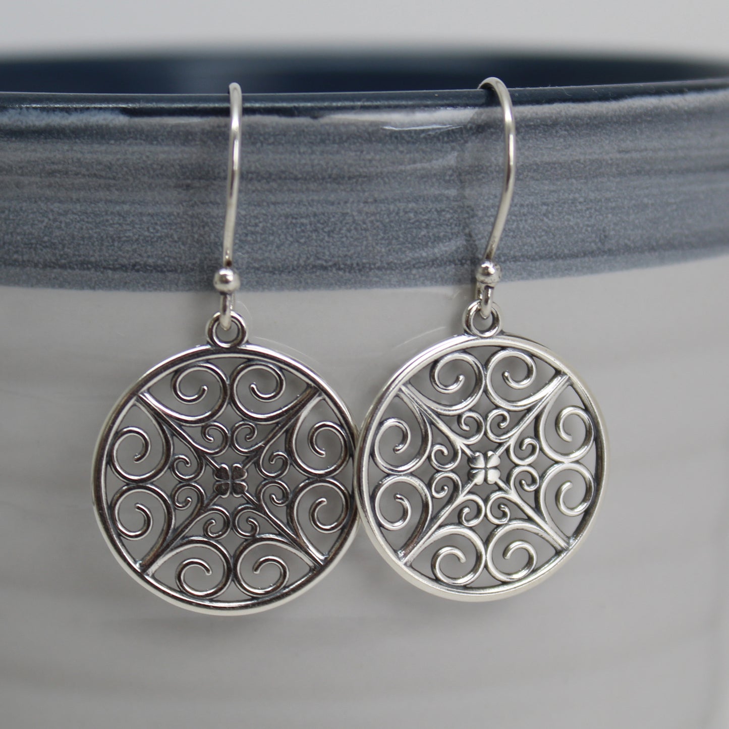 Round Sterling Silver Filigree Earrings