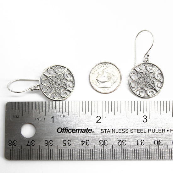 Round Sterling Silver Filigree Earrings
