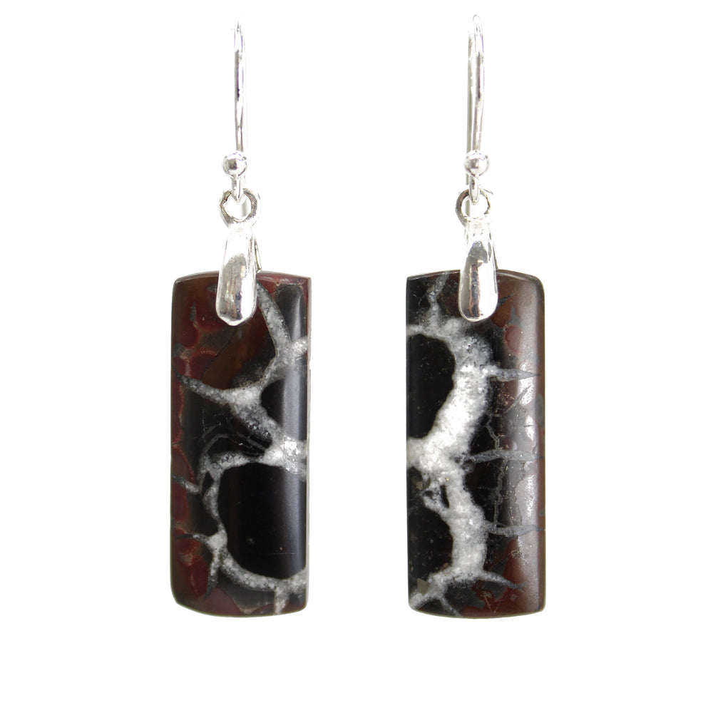 Septarian Fossil Earrings in Sterling Silver