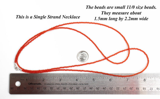 Load image into Gallery viewer, Ruby Red Seed Bead Necklace
