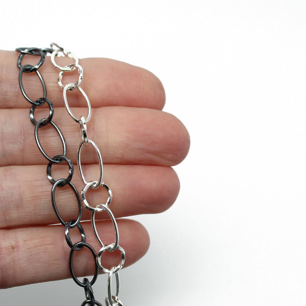 
                      
                        8mm Smooth Oval & Twist Round Chain Bracelet
                      
                    
