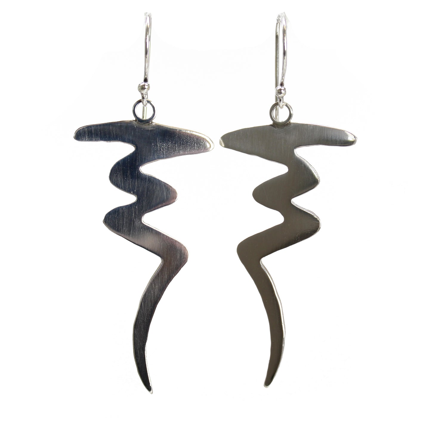 Load image into Gallery viewer, Abstract Silver Dangle Earrings
