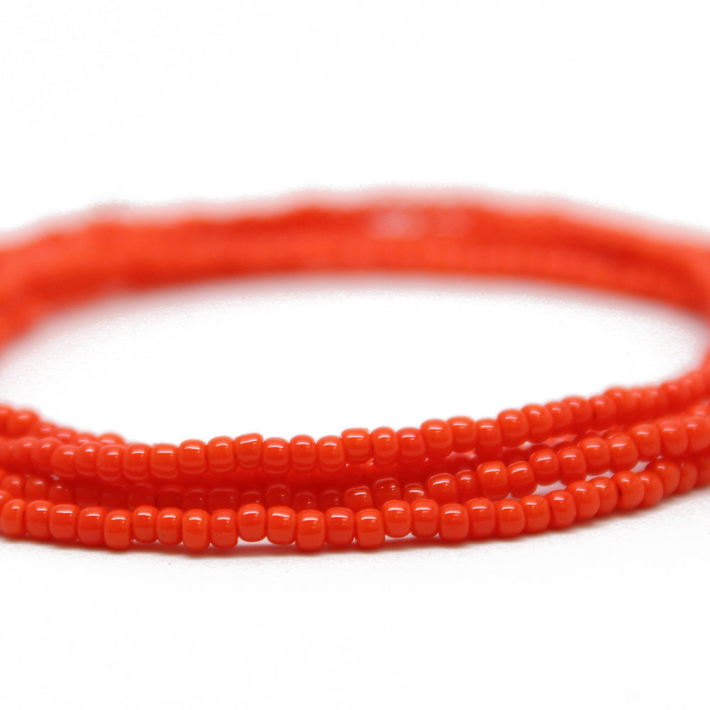 
                      
                        Sunset Orange Seed Bead Necklace, Thin 1.5mm Single Strand
                      
                    