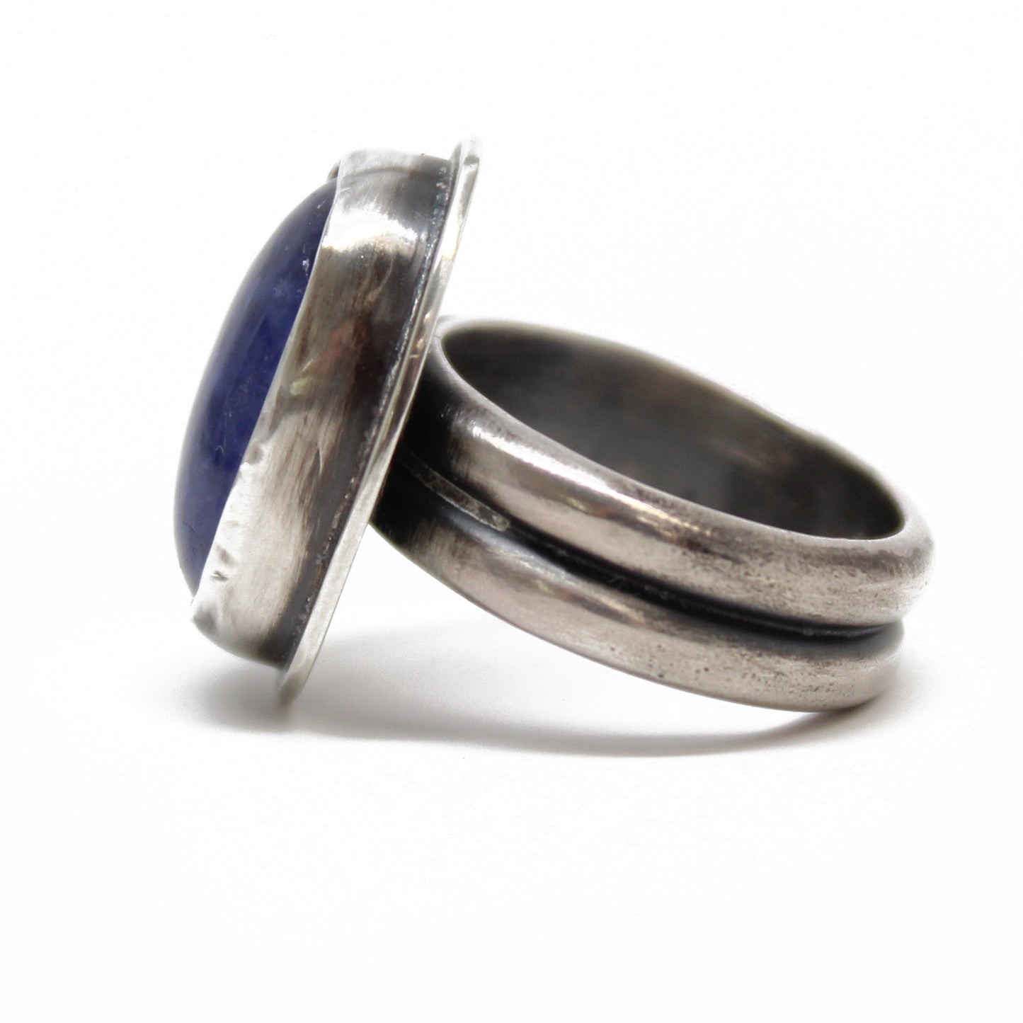 Tanzanite Ring, 7.0 US, Blue Gemstone Statement Ring in Sterling Silver