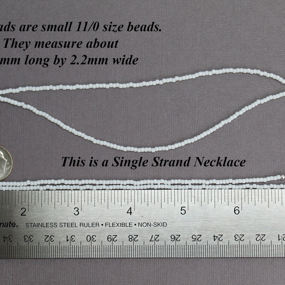 
                      
                        Thin White Seed Bead Necklace
                      
                    