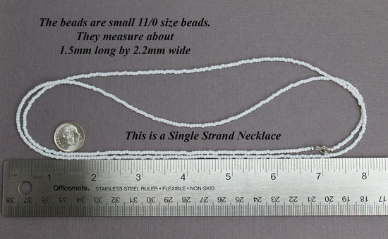 Load image into Gallery viewer, Thin White Seed Bead Necklace
