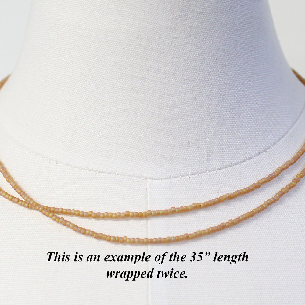
                      
                        Transparent Frosted Rainbow Topaz Seed Bead Necklace, Thin 1.5mm Single Strand
                      
                    