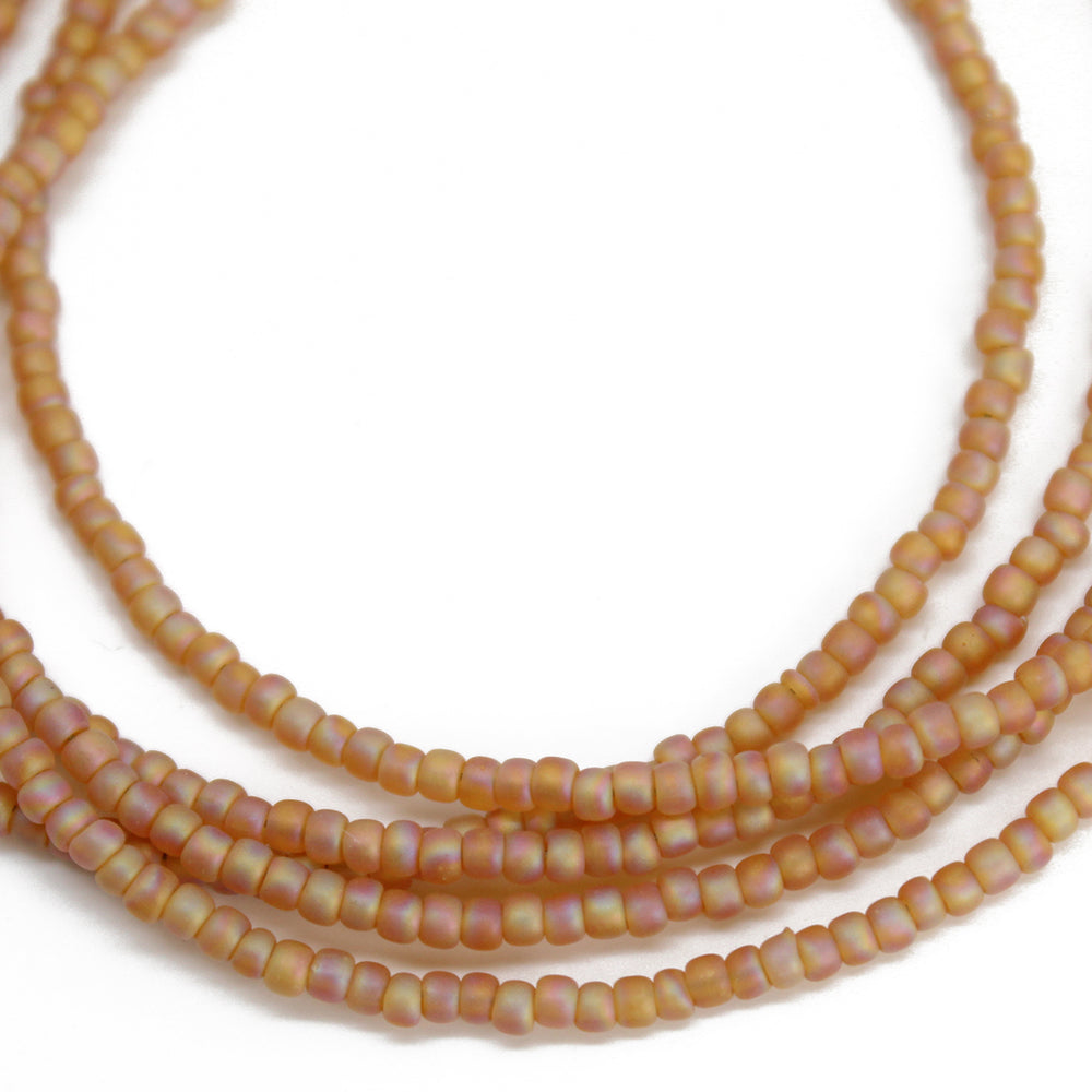
                      
                        Transparent Frosted Rainbow Topaz Seed Bead Necklace, Thin 1.5mm Single Strand
                      
                    