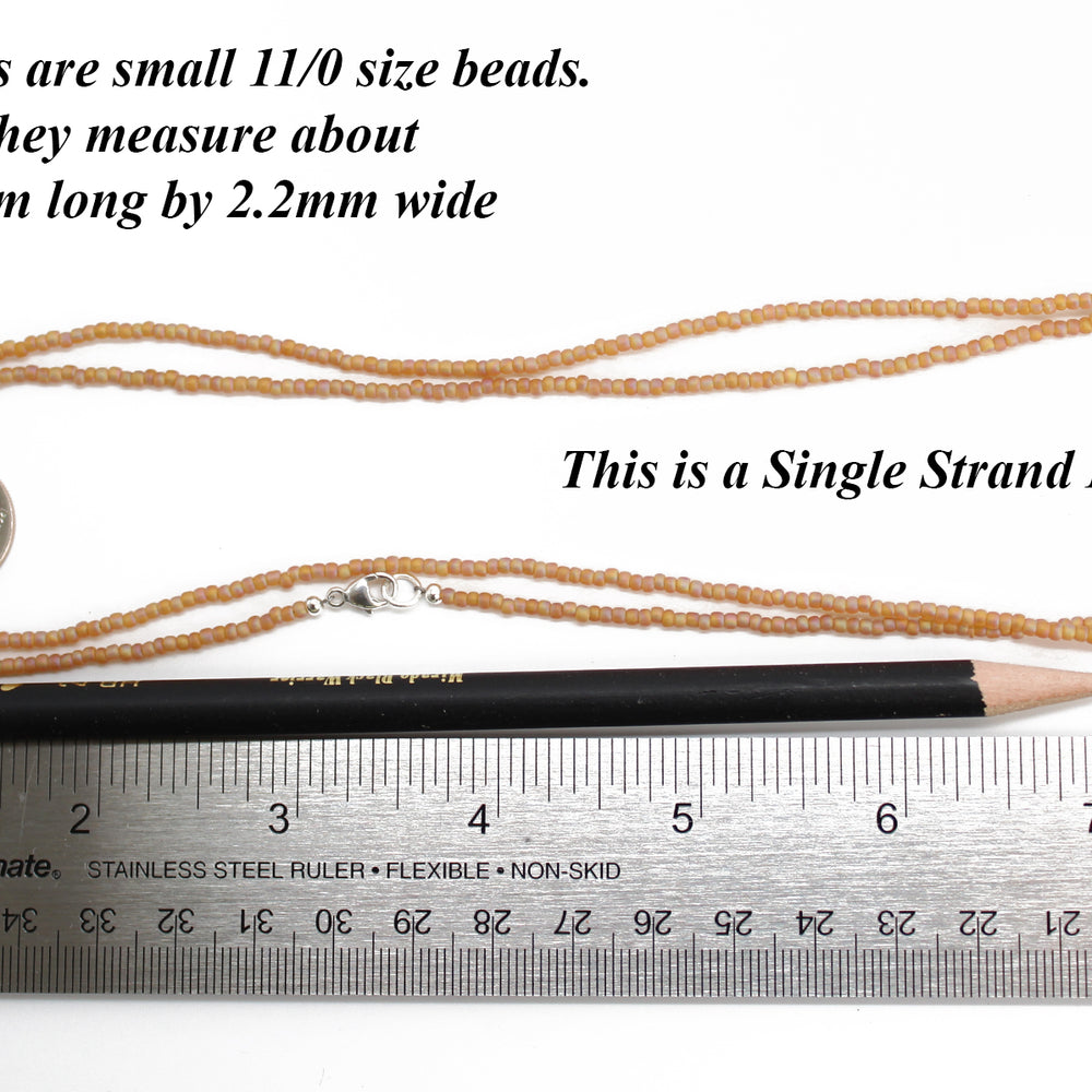 
                      
                        Transparent Frosted Rainbow Topaz Seed Bead Necklace, Thin 1.5mm Single Strand
                      
                    