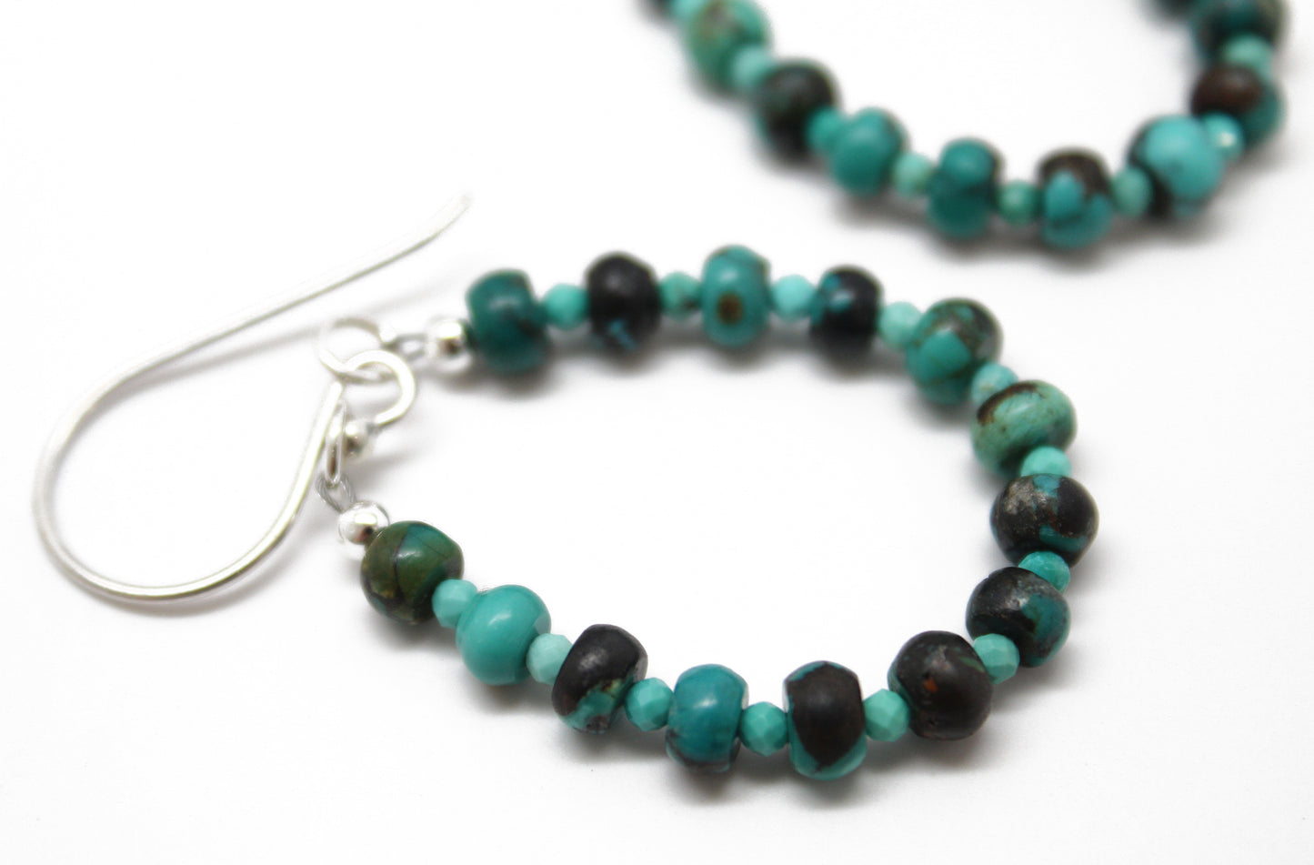 Turquoise Teardrop Earrings in Sterling Silver