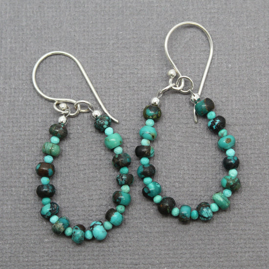 Turquoise Teardrop Earrings in Sterling Silver