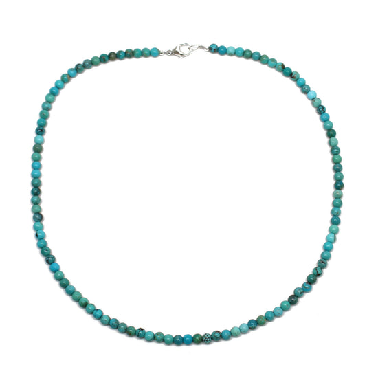 Load image into Gallery viewer, Genuine 4mm Hubei Turquoise Bead Necklace
