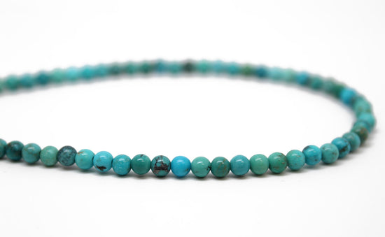 Load image into Gallery viewer, Genuine 4mm Hubei Turquoise Bead Necklace
