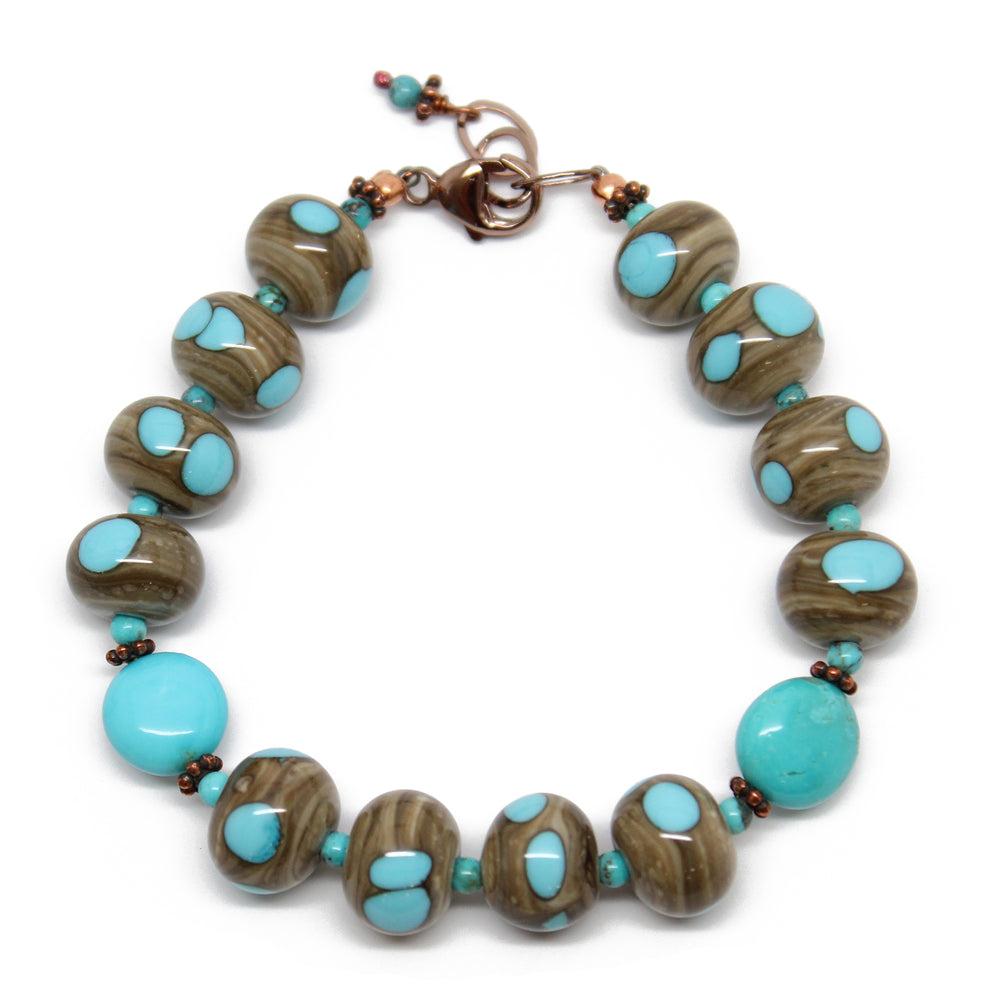 Turquoise and Lampwork Bead Bracelet