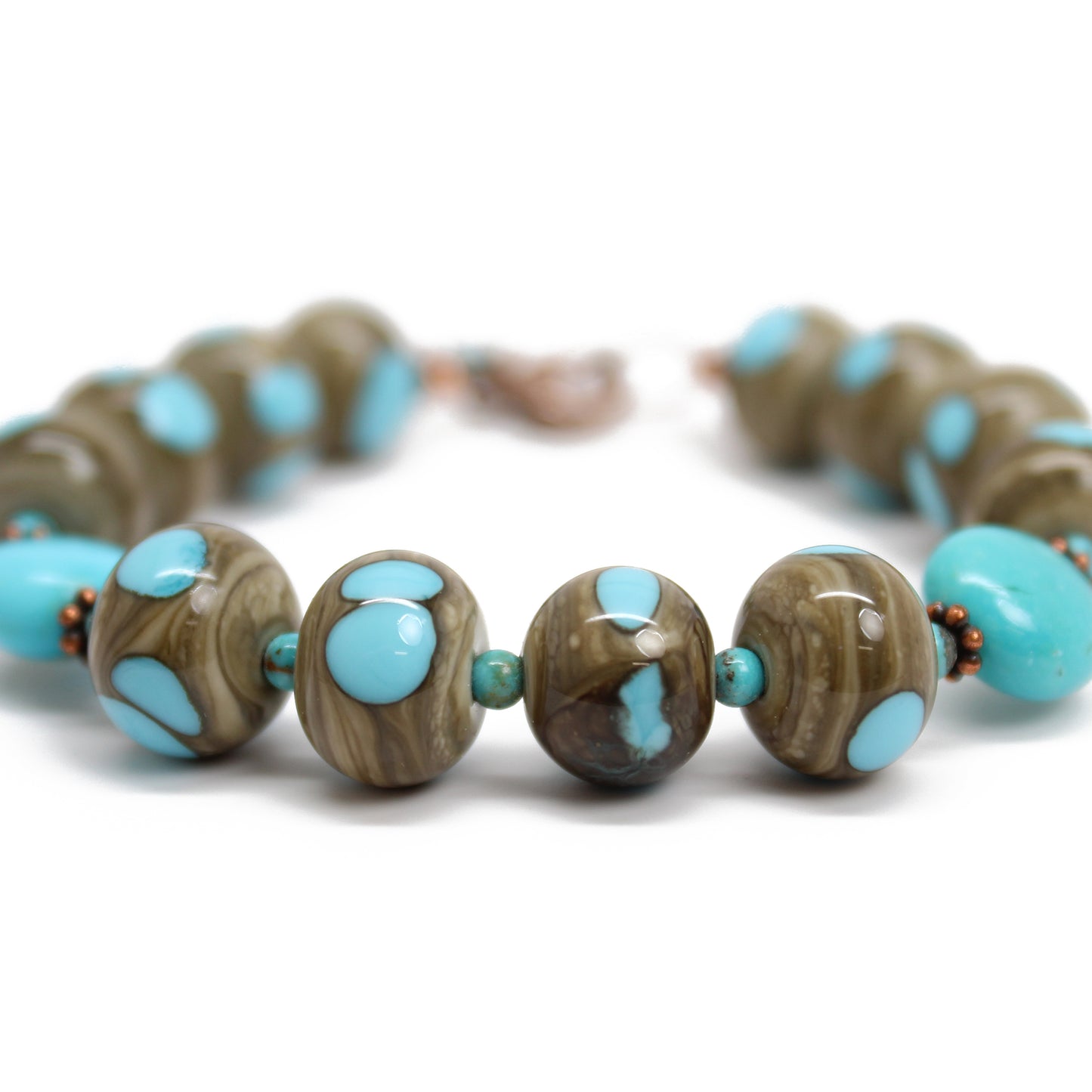 Turquoise and Lampwork Bead Bracelet