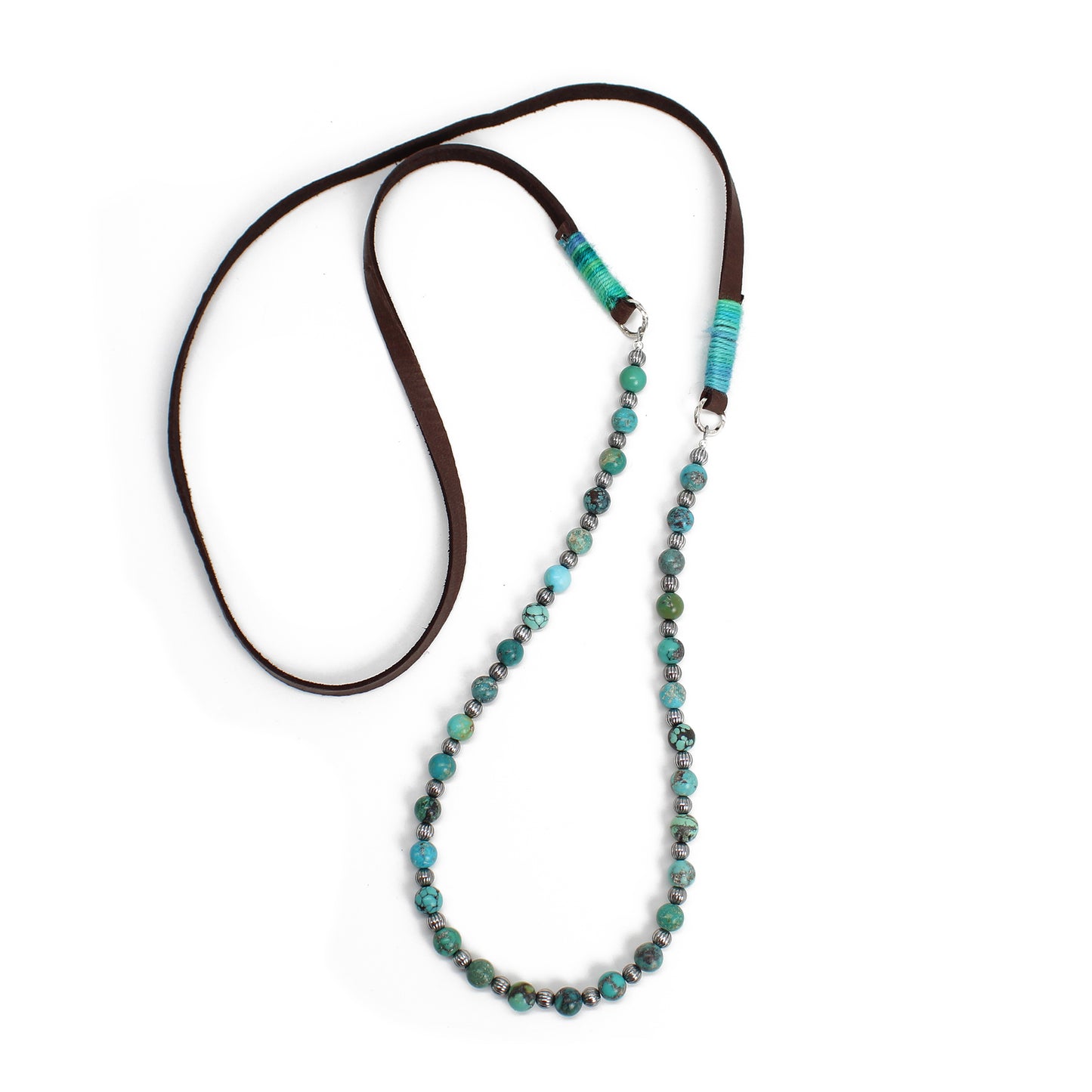 Hubei Turquoise and Leather Necklace