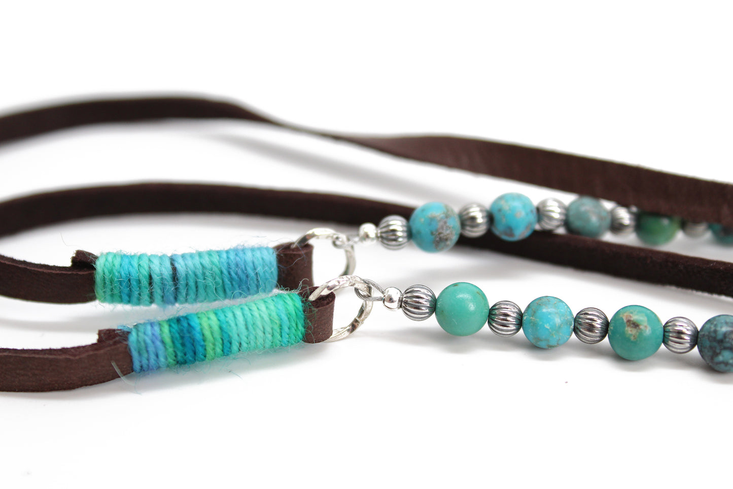 Hubei Turquoise and Leather Necklace