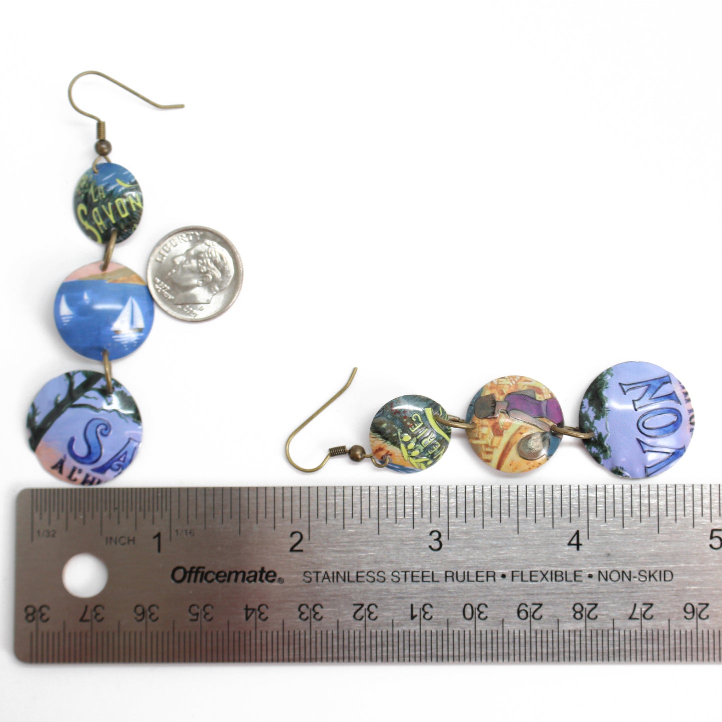 Load image into Gallery viewer, Vintage Savon Tin Earrings
