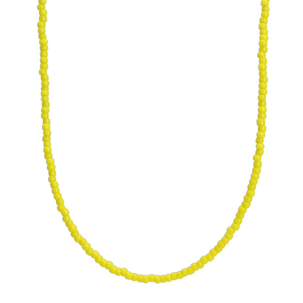 
                      
                        Yellow Single Strand Seed Bead Necklace, Tiny 2.2mm Opaque Dandelion Yellow Beaded Necklace, Made to Order Choker to Long Lengths
                      
                    