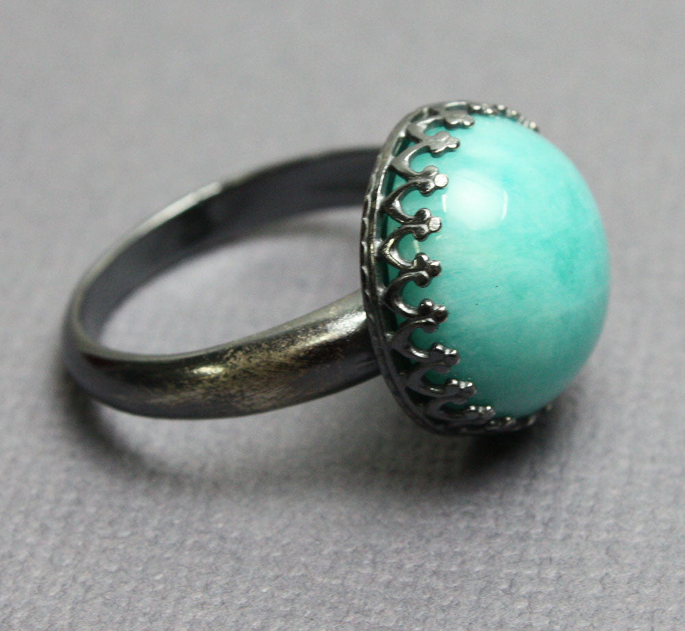 Amazonite Rings Amazonite Ring, Blue Green Gemstone Ring, Size 7 US – Kathy Bankston