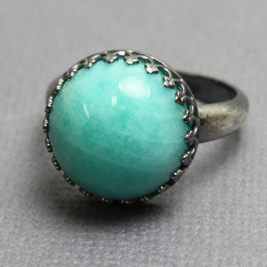 Amazonite Rings Amazonite Ring, Blue Green Gemstone Ring, Size 7 US – Kathy Bankston