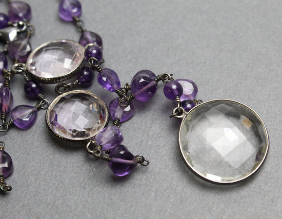 Amethyst and Crystal Quartz Pendant