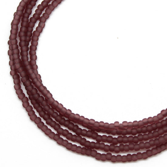 Purple Seed Bead Necklace, Matte Amethyst Purple, Single Strand