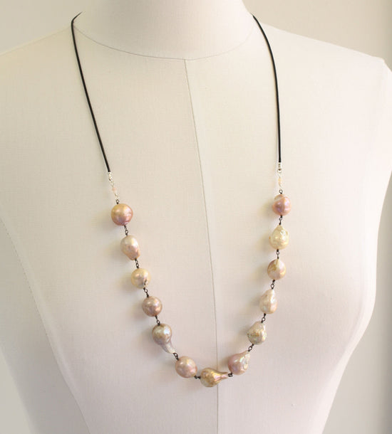 Load image into Gallery viewer, Baroque Pearl Necklace-Sterling Silver-30&amp;quot; L

