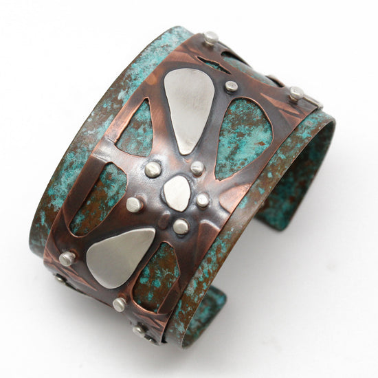Load image into Gallery viewer, Copper and Silver Cuff Bracelet
