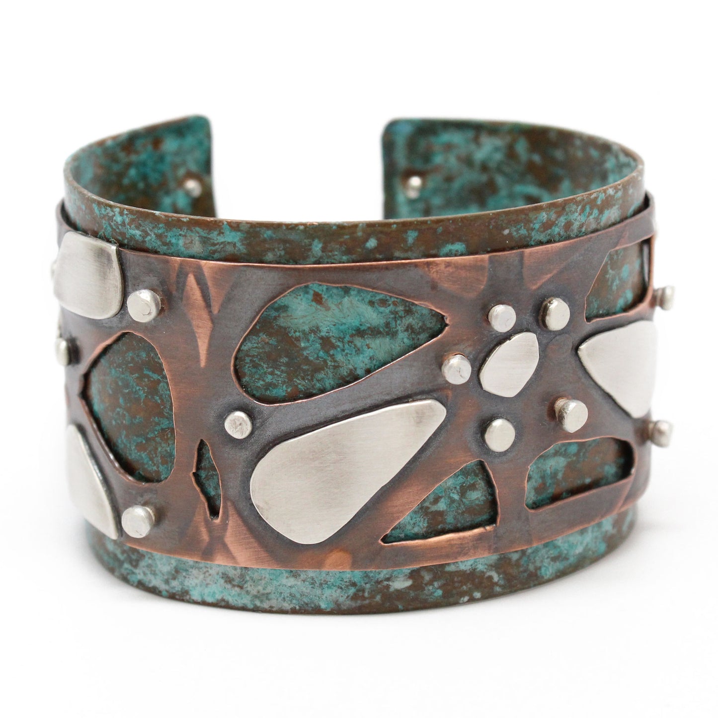 Handmade Copper and Silver Cuff Bracelet