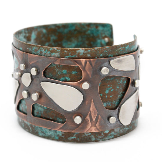 Copper and Silver Cuff Bracelet