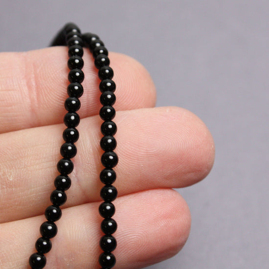Load image into Gallery viewer, Black Onyx Necklace with Sterling Silver Clasp
