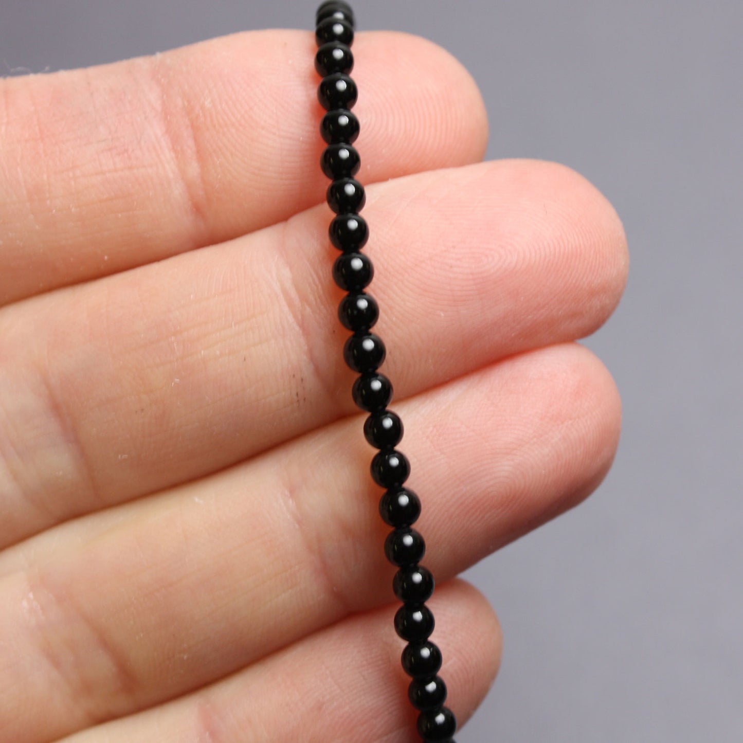 Onyx Bracelet with Sterling Silver Clasp-3mm