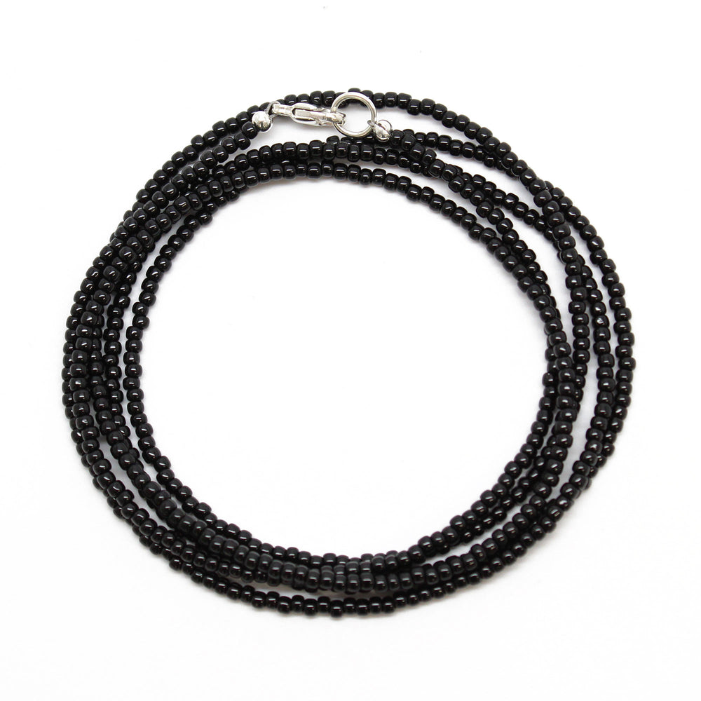 
                      
                        Black Seed Bead Necklace-Shiny Opaque-Single Strand
                      
                    