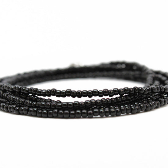 Load image into Gallery viewer, Black Wrap Seed Bead Bracelet
